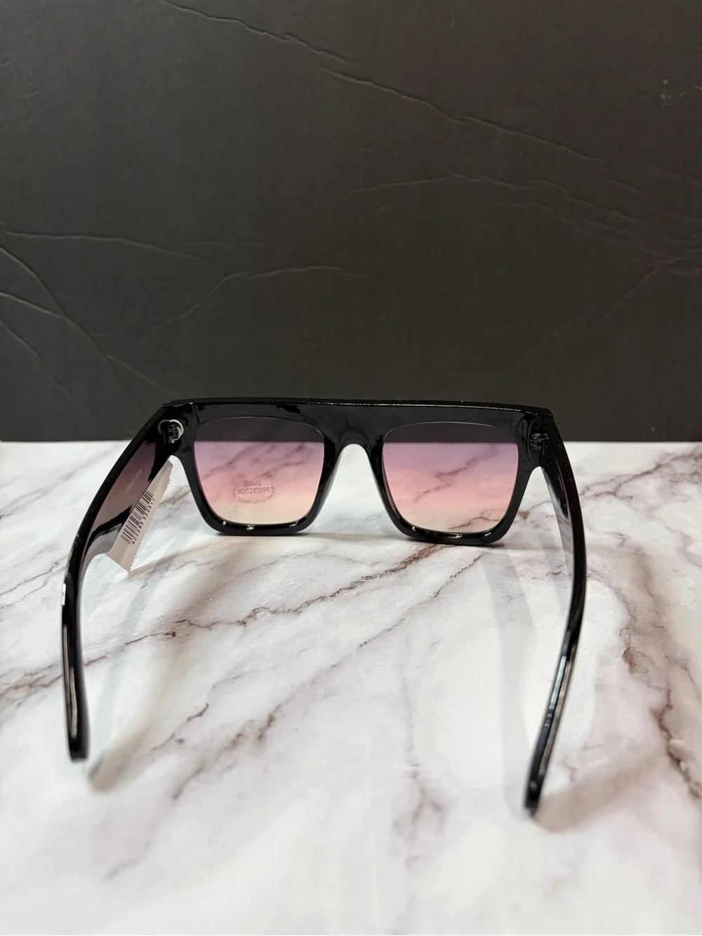 Rue21 Black Square Sunglasses with Pink Gradient Lenses
